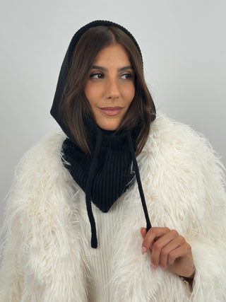 Cagoule côtelée beige
