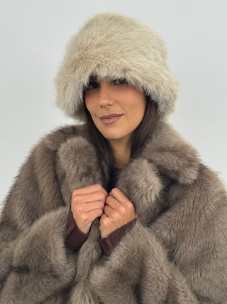 Cagoule côtelée beige