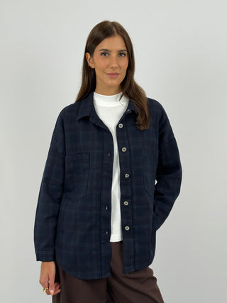 Camicia in Cotone a Quadri Blu