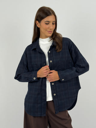 Camicia in Cotone a Quadri Blu