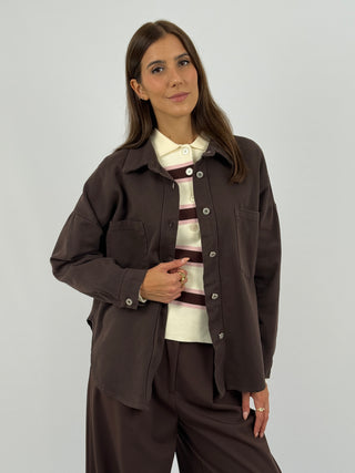 Camicia in Cotone Marrone