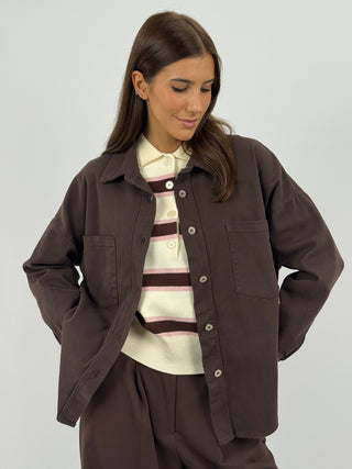 Camicia in Cotone Marrone