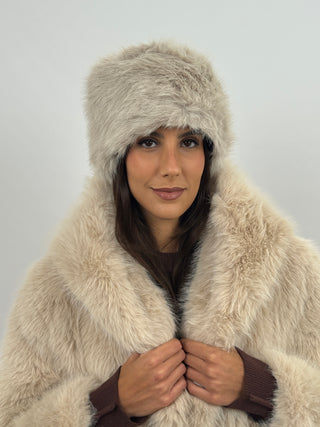 Cagoule côtelée beige