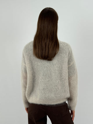 Cardigan in Kid Mohair Sabbia