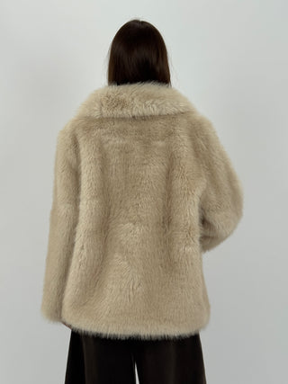 Pelliccia con Collo Ampio St. Moritz Miele