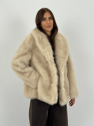 Pelliccia con Collo Ampio St. Moritz Miele