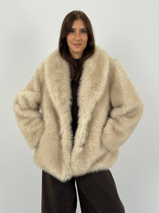 Pelliccia con Collo Ampio St. Moritz Miele