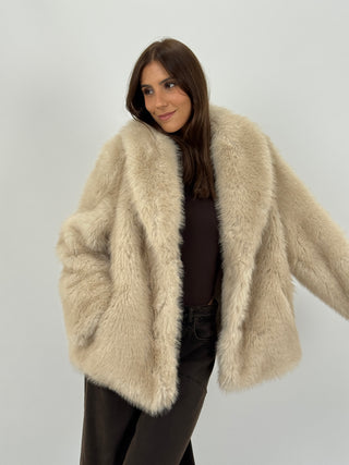 Pelliccia con Collo Ampio St. Moritz Miele