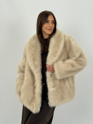 Pelliccia con Collo Ampio St. Moritz Miele