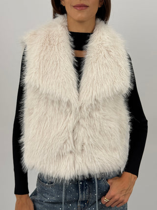 Gilet in Pelliccia Stelvio Bianco