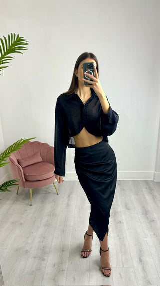 Gonna Satin Isla Nera - PALOMA Store