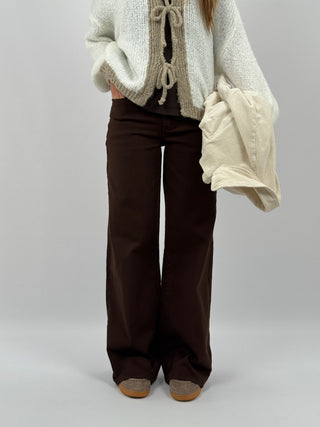 Jeans Wide Leg Marrone