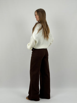 Jeans Wide Leg Marrone