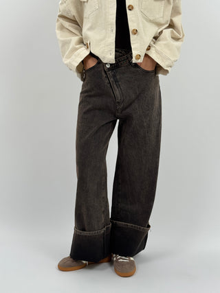 Jeans Lumina Criss Cross Marrone Invecchiato