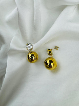 Orecchini Sfera Pendente e Cristalli - PALOMA Store