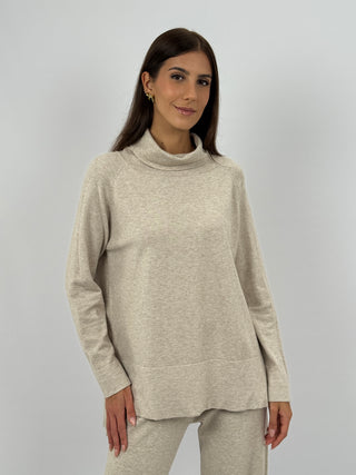 Coordinato Comfy Collo Alto Beige
