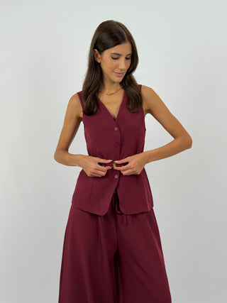 Coordinato Gilet e Pantalone Daphne Bordeaux