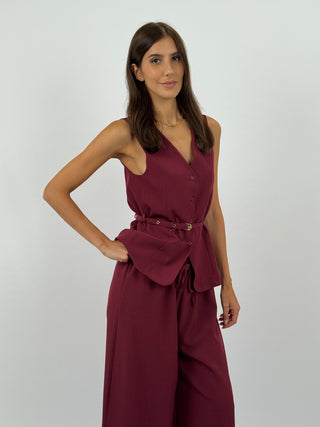Coordinato Gilet e Pantalone Daphne Bordeaux