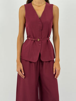 Coordinato Gilet e Pantalone Daphne Bordeaux