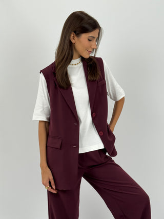 Coordinato Gilet e Pantalone Bordeaux