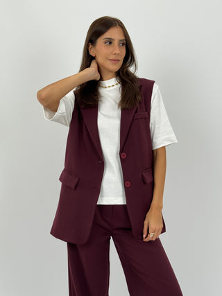 Coordinato Gilet e Pantalone Bordeaux