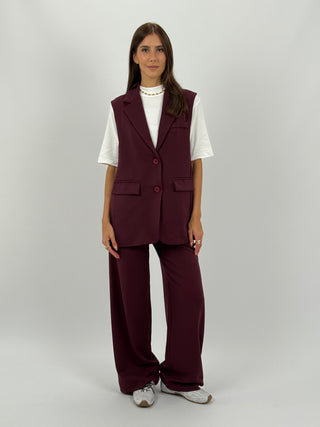 Coordinato Gilet e Pantalone Bordeaux