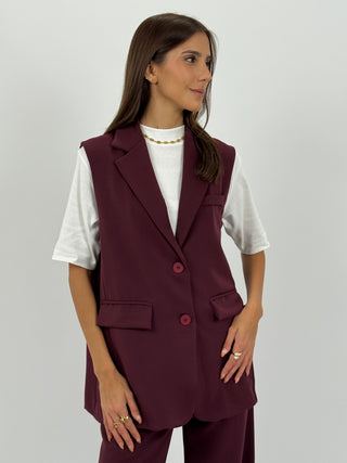 Coordinato Gilet e Pantalone Bordeaux
