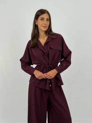 Coordinato Camicia e Pantalone Milly Burgundy