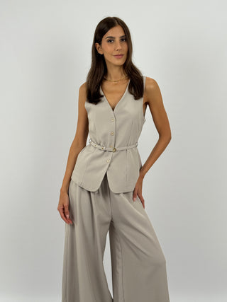 Coordinato Gilet e Pantalone Daphne Grigio