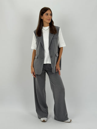 Coordinato Gilet e Pantalone Grigio