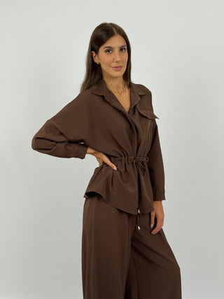 Coordinato Camicia e Pantalone Milly Marrone