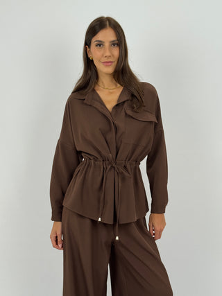 Coordinato Camicia e Pantalone Milly Marrone