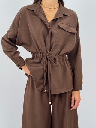 Coordinato Camicia e Pantalone Milly Marrone