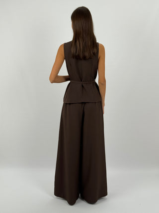 Coordinato Gilet e Pantalone Daphne Marrone