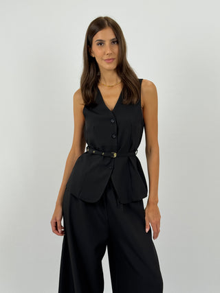 Coordinato Gilet e Pantalone Daphne Nero