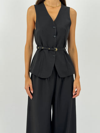 Coordinato Gilet e Pantalone Daphne Nero