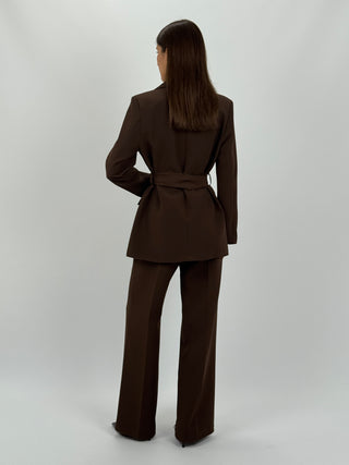 Completo Giacca e Pantalone Amelia con Cintura Marrone