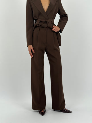 Completo Giacca e Pantalone Amelia con Cintura Marrone