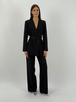 Completo Giacca e Pantalone Amelia con Cintura Nero