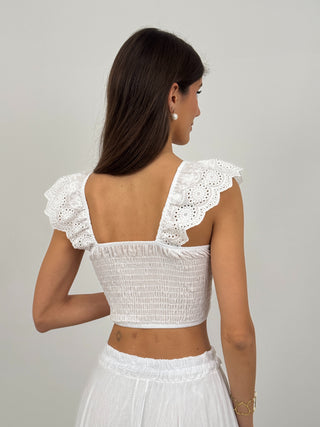 Top in Sangallo Bianco