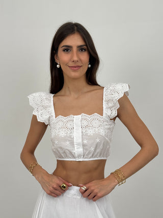 Top in Sangallo Bianco