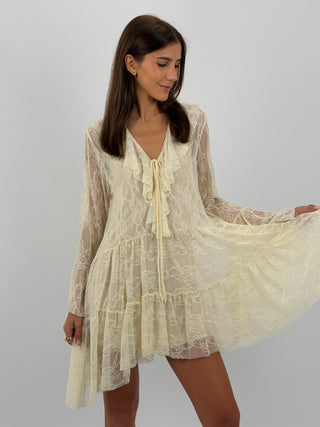 Abito in Pizzo Crema