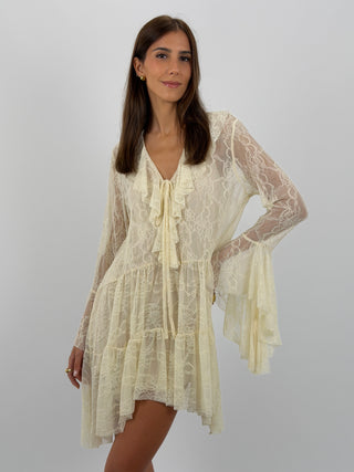 Abito in Pizzo Crema