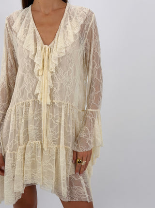 Abito in Pizzo Crema