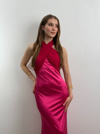 Abito Lungo Chantal Fucsia
