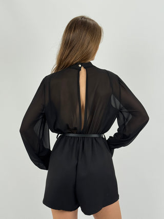 Tutina con Maniche Velate Nera