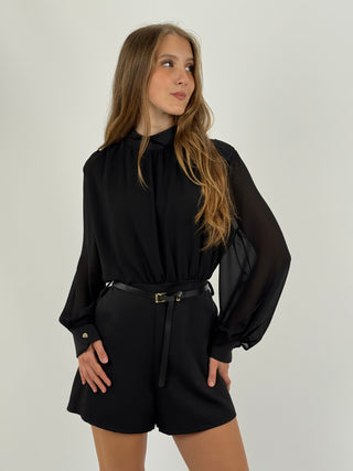 Tutina con Maniche Velate Nera