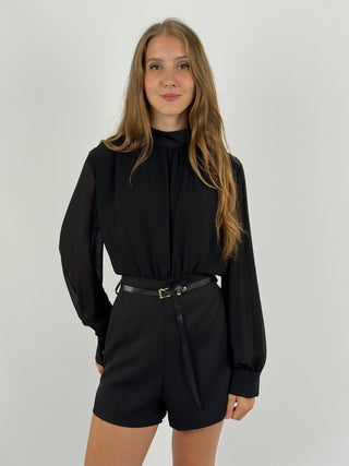 Tutina con Maniche Velate Nera