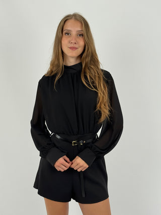 Tutina con Maniche Velate Nera