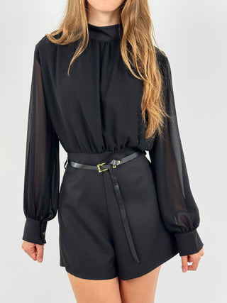 Tutina con Maniche Velate Nera